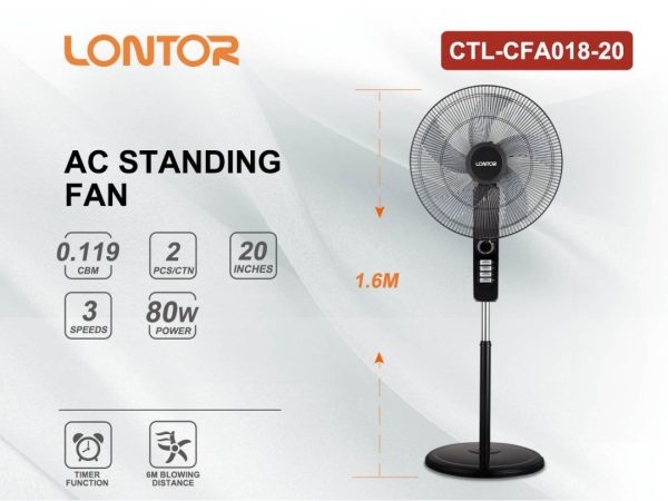 Lontor Ac Standing Fan – 20 Inches